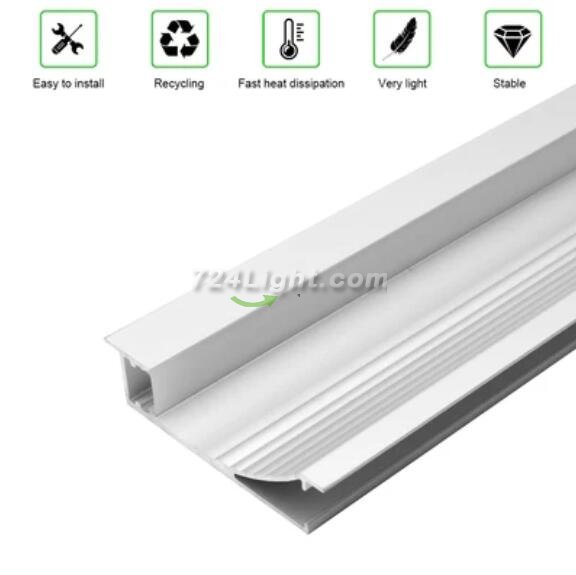 2 Pack L7117 Big Aluminum Extrusion Channel for Recessed Mounting for Ceiling or Wall