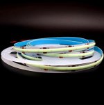 16.4FT (5Meters) Roll of Icy Blue Color COB LED Flex Strip Spot Free in 24V with 512 LEDs 14Watt per Meter Flexible LED Tape 10mm Wide PCB Non-waterproof