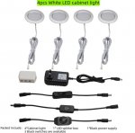 4pcs Pack LED Under Cabinet Lighting 2.5W 12VDC Ultra Thin, 3 Switches are Available Controllable Puck Light for Motorhome, Caravan, Truck, Kitchen, Wine Cabinet, Wardrobe