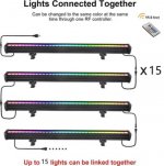 Linkable 7060 Linear LED RGB Wall Washer Lights with Remote Controller, 36W Waterproof Color Changing Wall Washer LED Light for Outdoor/Indoor Lighting Projects, Hotels, Building Wall Decorations