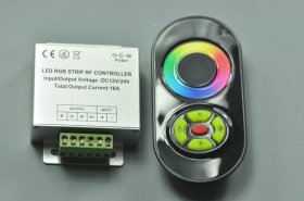 LED RGB Strip Controller w/ Sync-able RF Touch Controller Color Remote 18A