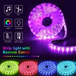 50Ft LED Strip Lights Music Sync Color Changing RGB LED Strip 44-Key Remote, Sensitive Built-in Mic, App Controlled LED Lights Rope Lights, 5050 RGB LED Light Strip(APP+Remote)