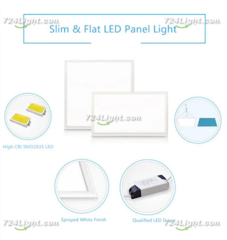 1'x1' (295x295mm) 12W LED Panel Light in 0.39'' (10mm) Thick White Trim Flat Sheet Panel Lighting Board Super Bright Ultra Thin Glare-Free