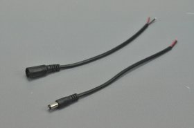 Dc Connect Black 22 AWG 16cm Male Female LED Power Supply DC Cable Cord For LED Light