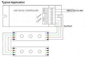 DC12V-24V Output Current 4A/Channel LED Wireless RF 4keys Touch Controller Common Anode LED RGB Controller