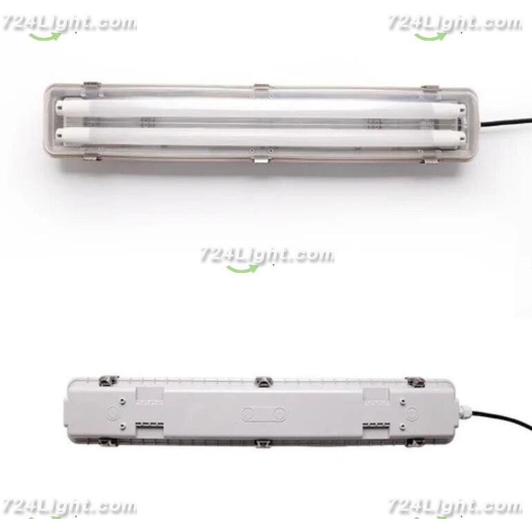 LED Tube Fixture (No Tube included) for Dual LED Tube Tri-proof LED Tube Support Bracket Waterproof , Dustproof, Corrosion-Proof
