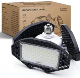 LED Garage Lights 55W Deformable LED Shop Light 7200LM Daylight White 400W Equivalent Work Light
