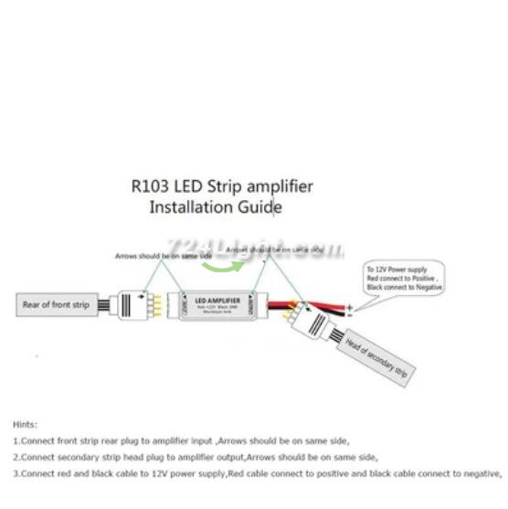 Mini RGB LED Amplifier Controller with for RGB multi-color 5050 3528 LED Flexible Strip Light DC12V 12A 144W RGB 4pin Signal amplifier