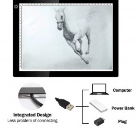 A4 LED Light Pad, Ultra Thin Portable LED Light Tracer, Full Range Dimmable with USB Power Cable