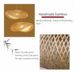 Bamboo Woven Pendant Light Fixture, 16 Inch Retro Art Shade Ceiling Light