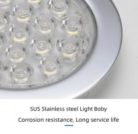 6pcs Packing Rounded LED Stainless Steel Under Cabinet Lighting 2W 12VDC 3 Switches are Available Controllable Puck Light for Motorhome, Caravan, Truck, Kitchen, Wine Cabinet, Wardrobe