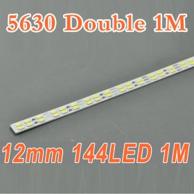 Double Row 39.3inch 5630 Rigid LED Strips Double Color Temperature 144LED 1M 12mm 12V DC Aluminium Rigid Strip Bar light