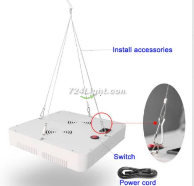300W AC85-265V 1000LM Full spectrum led grow light with cooler fan for indoor hydroponic plant