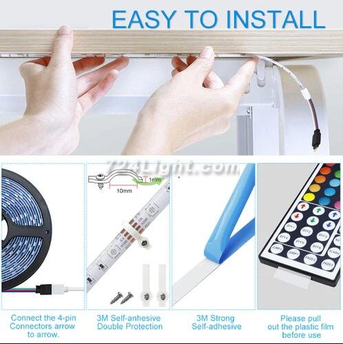 RGB LED Strip Lights, 32.8FT/10M SMD5050 300leds Waterproof RGB Color Changing LED Strip Light Kit