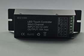 LED Touch Controller Remote RGB Controllor 6A X 3 channer 18A Black