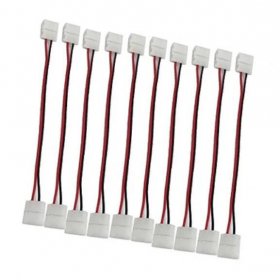 10pcs Pack Solderless Snap Down 2 pin Conductor LED Strip Connector for 10mm Wide 5050 5630 Single Color Flex LED Strips