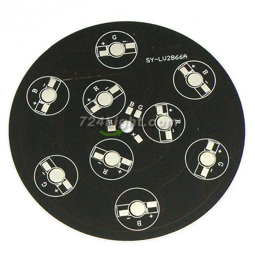 9W RGB LED High Power Aluminum Plate Diameter 112mm 3 Series Connections 3 Parallel connections Common Anode