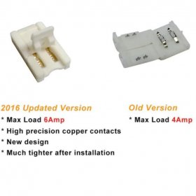 10pcs/Pack New LED Strip Connector Solderless Snap Down 2 Pin Strip to Strip Gapless Jumper for 10mm Wide 5050 5630 Single Color Flex LED Strips