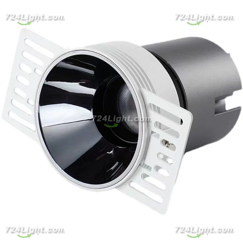 12W Frameless Embedded LED Spotlight Home High Display Finger Anti-glare Pre-buried COB No Main Lamp Downlight