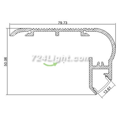 LED Stair Extrusion LED Aluminium Stair Channel 1 meter(39.4inch) PB-AP-GL-024