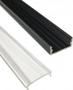 Black LED Aluminum Profile U04 10x23mm U-Shape LED Aluminum Channel System for LED Strips Installation