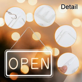Open Signs for Business, COB Chip LED Neon Open Sign, 16"x 9" Bright Electric Light Up Open Signs with ON/OFF Switch adapter for Bars, Stores, Coffee Shop, Hotel, Window, Outdoor etc.