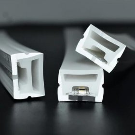 1M/5M/10M Pack of T2014 LED Neon Light Housing Kit with End Caps and Mounting Clips, Flexible Neon Channel Fit for 12mm Wide LED Strip Lights