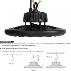 150W UFO LED High Bay Light Fixture 13000LM CRI>80 IP65 Waterproof 100-277VAC Non-Dimmable for Warehouse & Supermarket
