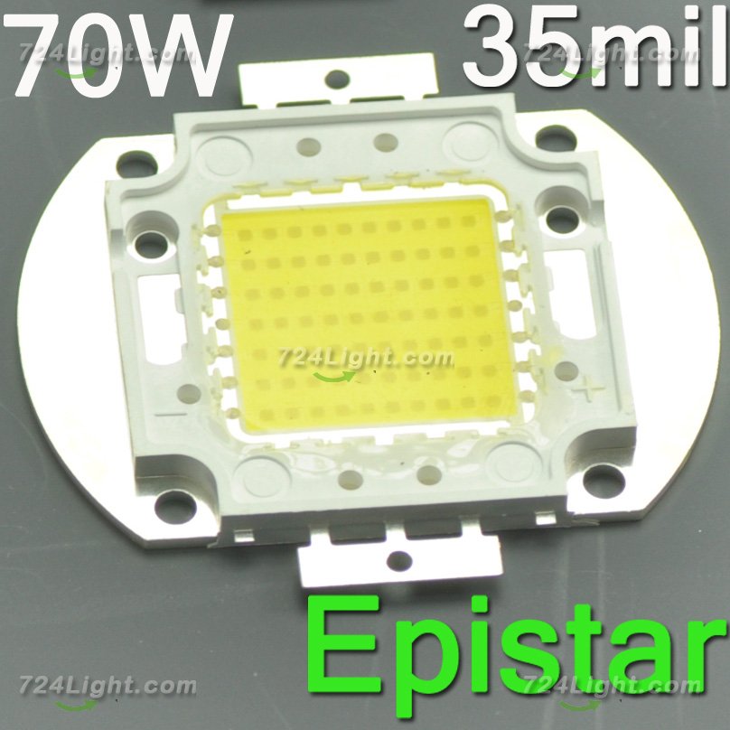 Epistar 70W LED High Power Chip 5950 Lumens 35*35mil LED Lights