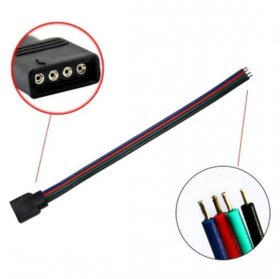 10pcs Pack RGB LED Light Strips Connector with 4Pin plug RGB LED Strip Connector Cable for SMD 5050/3528 RGB LED Strip light - 15cm/6 Inch
