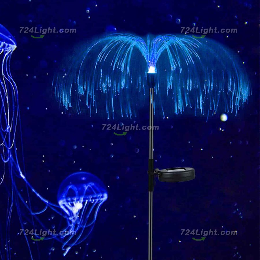 Outdoor Solar Garden Lights, 7 Colors Changing Waterproof Solar Jellyfish Light for Pathway Patio Lawn Party Decoration(2 Pcs)