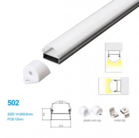 14.9*8.6MM LED Aluminum Profile with Semiround Milky White Cover for Ceiling or Wall Mounted