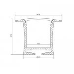 LED Aluminium Extrusion 18.6mm Recessed LED Aluminum Channel 1 meter(39.4inch) With Wings