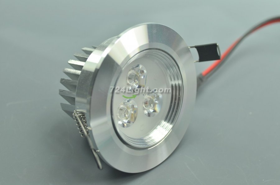 3W CL-HQ-01-3W LED Down Light Cut-out 69mm Diameter 3.3" Silver Recessed Dimmable/Non-Dimmable LED Down Light