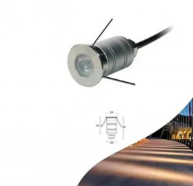 8PCS Pack 1W DC12V-24V IP67 15° Angle Waterproof Garden Stainless Steel Wall Corner Light Outdoor Spot LED Step Light