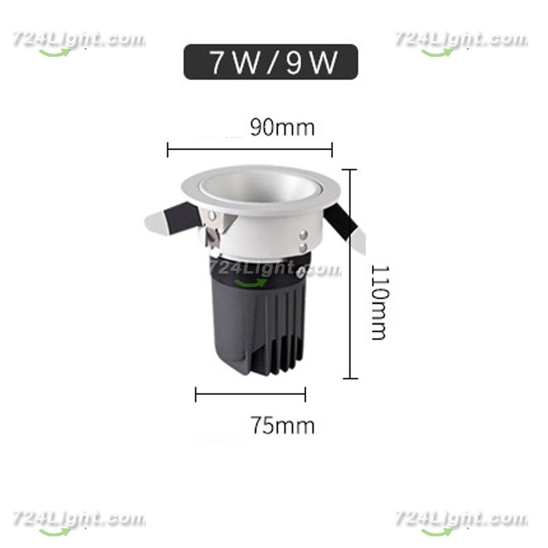 7W CEILING SPOTLIGHT WHOLESALE EMBEDDED COB HOTEL LIGHT DEEP ANTI-GLARE WALL WASHER SPOTLIGHT