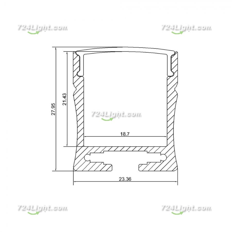 LED Aluminium Channel 1 Meter(39.4inch) Extrusion 18.6mm LED Channel For Rigid LED Module 5630 2835 5050 LED Strip