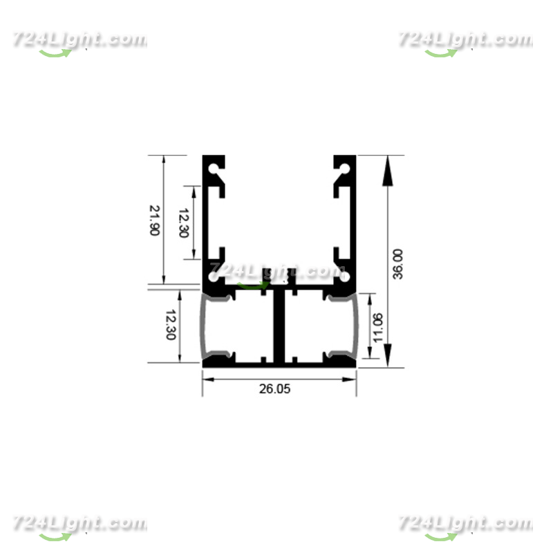 3626 Double Sided Light Emitting Laminate Line Light Hard Light Bar Housing Kit