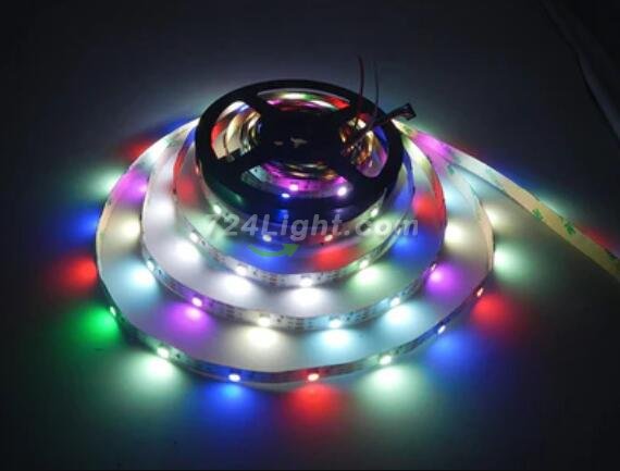 DC 5V SK6812 Individually Addressable LED Strip Light 5050 RGBW 16.4 Feet (500cm) 30LED/Meter LED Pixel Flexible Tape White PCB
