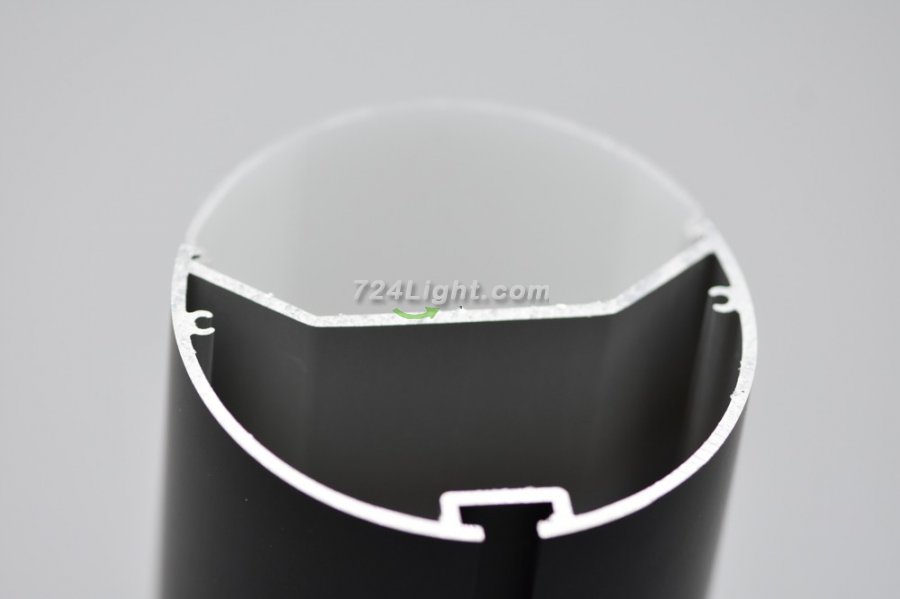 Black 2.5" Newest Suspended Tube Light LED Profile Diameter 63mm 1meter Tube lighting Profile