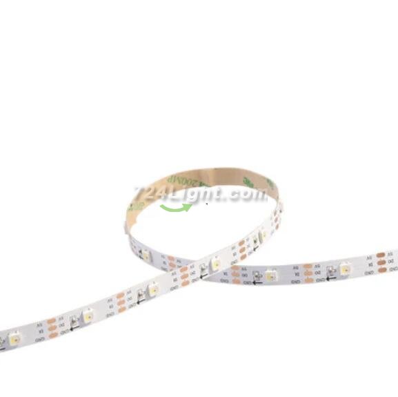 DC 5V SK6812 Individually Addressable LED Strip Light 5050 RGBW 16.4 Feet (500cm) 30LED/Meter LED Pixel Flexible Tape White PCB