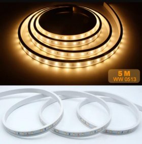 16.4ft/5M DC12V 5*13mm LED Waterproof Flexible Silicone Neon LED Strip with 300LED SMD3528 LED Light