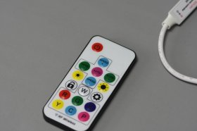 DC 5V-24V Mini Wireless 17 Keys RF Remote Controller with Lock Function 300 Kinds of Color Changes for WS2812 WS2811 SK6812 RGB LED Strip Light