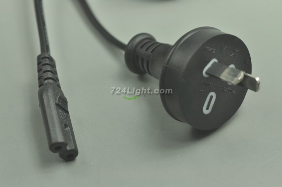 Original AU Power Cable Cord For LED Strip Lights 2 Prong