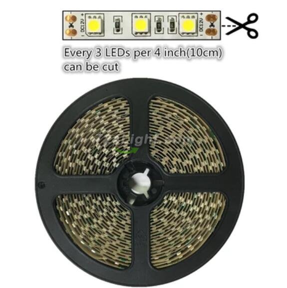 16.4FT 5Meter SMD5050 300LED 12V 60W True Color CRI95+ Full Spectrum Natural Light LED Strip Light