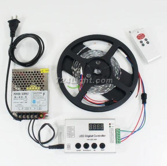 DC 5V SK6812 Individually Addressable LED Strip Light, 16.4FT/5M 5050 RGB Pixel LED Strip Kit with 150LEDs