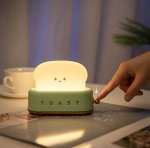 2pcs Pack (1Green+1Pink) Dimmable LED Toast Night Light Rechargeable Desk lamp with Timer for Baby Girls Boys