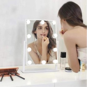 Hollywood Style LED Vanity Mirror Lights Kit with 10 Dimmable Medium Size Light Bulbs, Perfect for Makeup Vanity Table Set in Dressing Room
