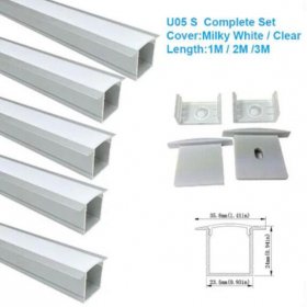 Silver U05 36x24mm U-Shape LED Aluminum Profile Kit for LED Strip Installation