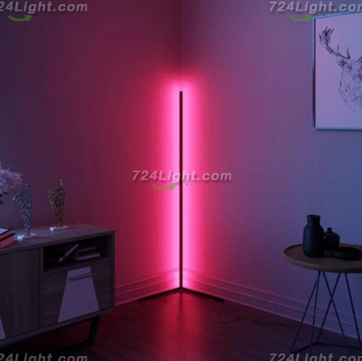 RGB Corner Floor Lamp Nordic Modern LED Floor Lamp Ambient Light w/ Remote Controller
